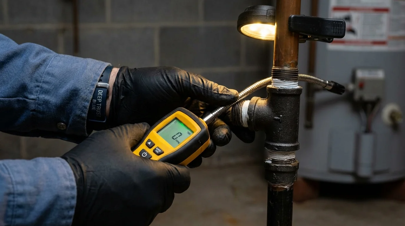 Gas leak detection with electronic sniffer by Johns Plumbing LLC in Waitsburg