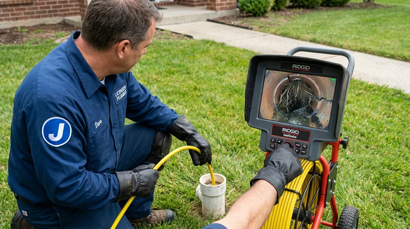 Sewer camera inspection being performed by Johns Plumbing LLC in Waitsburg