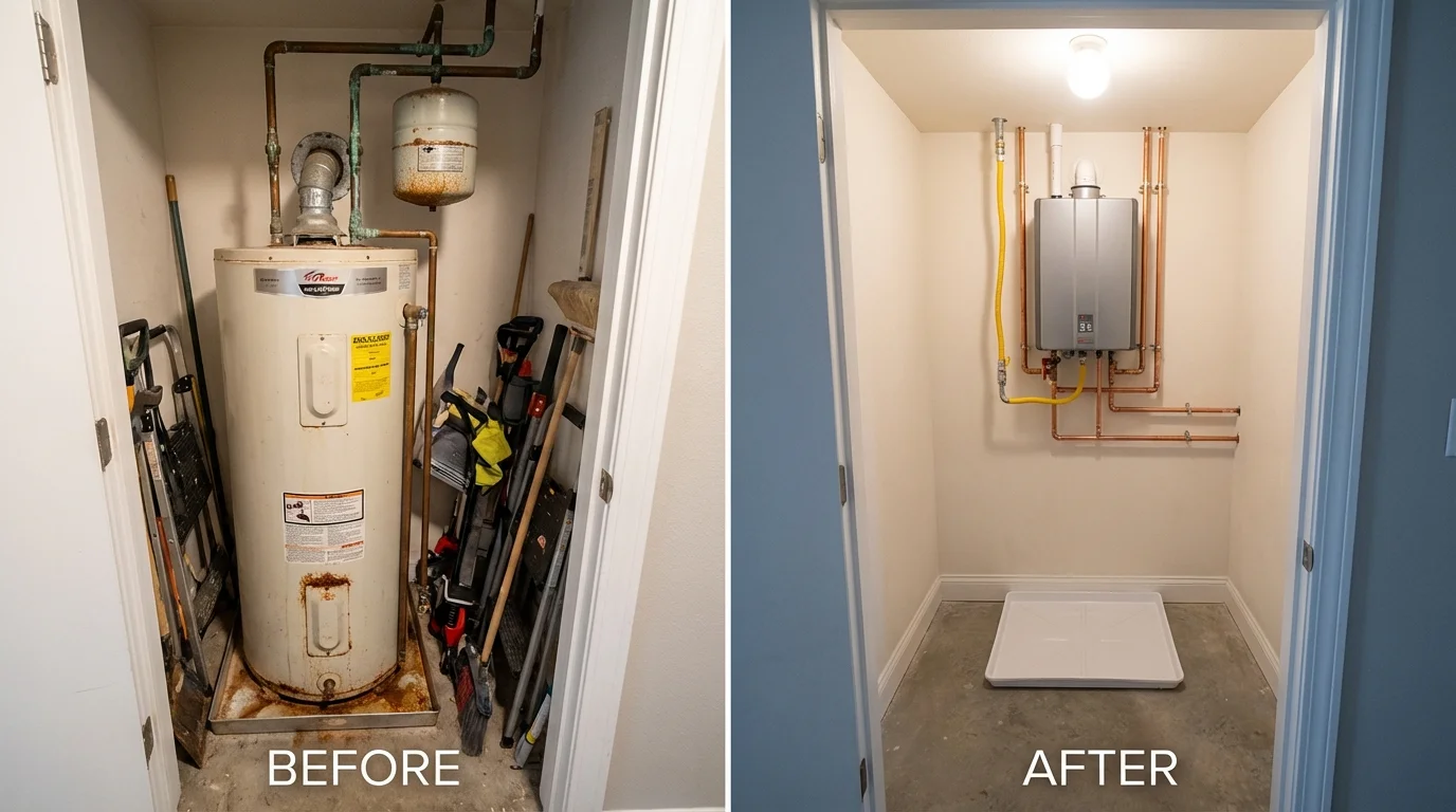 Tank water heater versus wall-mounted tankless unit comparison for Waitsburg, WA homeowners